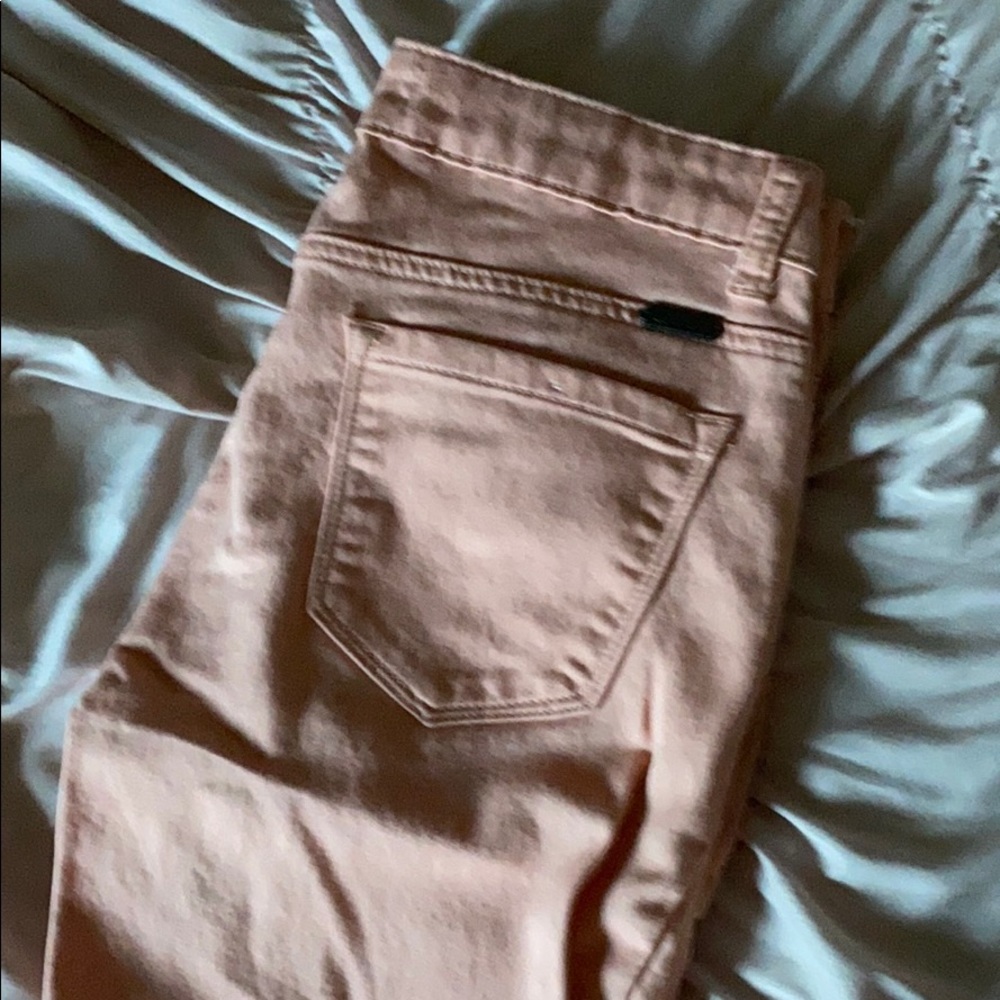 Salmon skinny jeans kancan zip bottoms